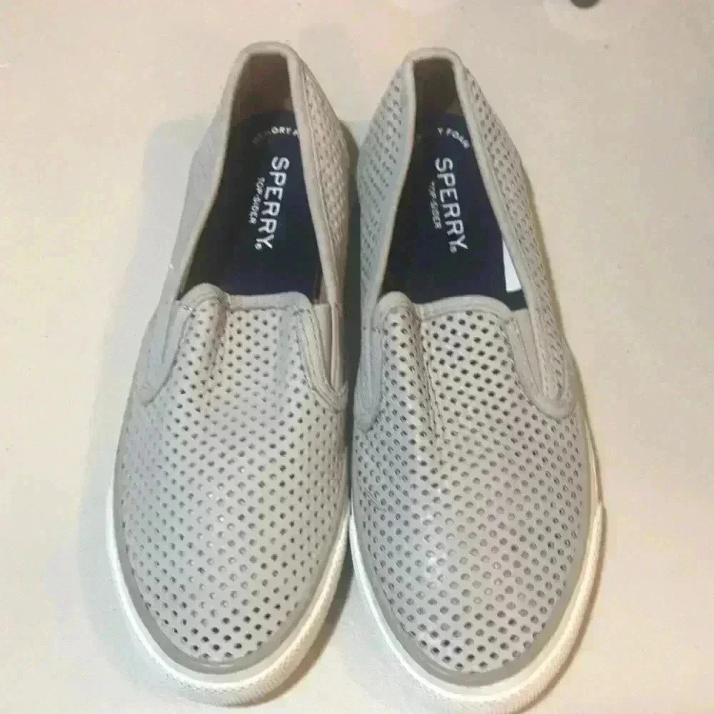 SPERRY TOP-SIDER Gray Women’s Slip On Loafers Mesh Shoes Size 6.5